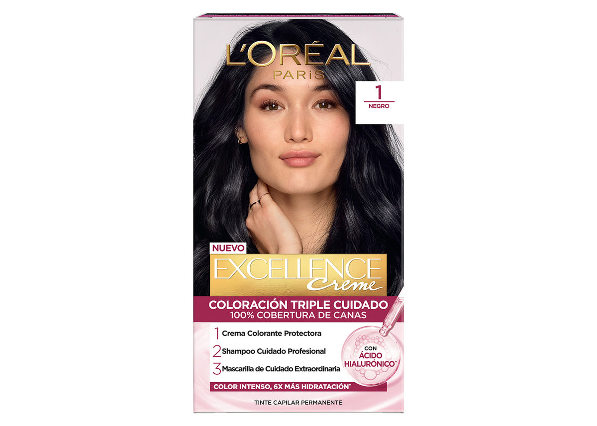 Tinte para cabello Excellence L'Oréal Paris 1 Negro