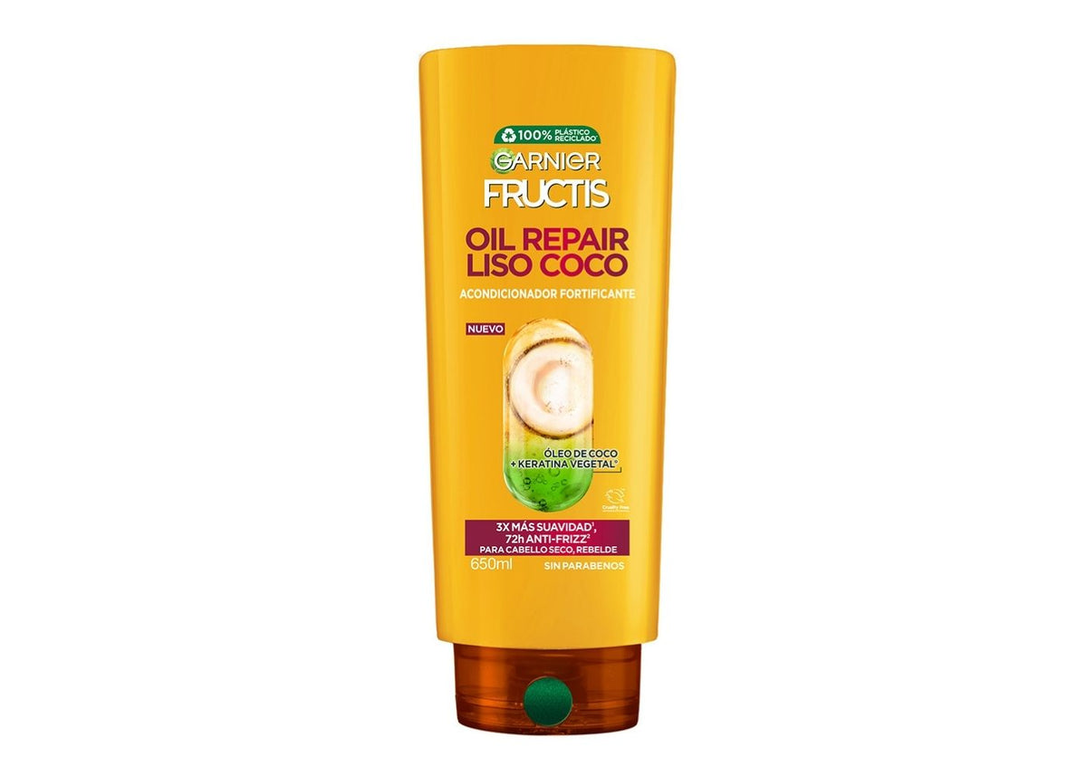 Garnier Fructis Acondicionador Oil Repair Liso Coco, 650 ml