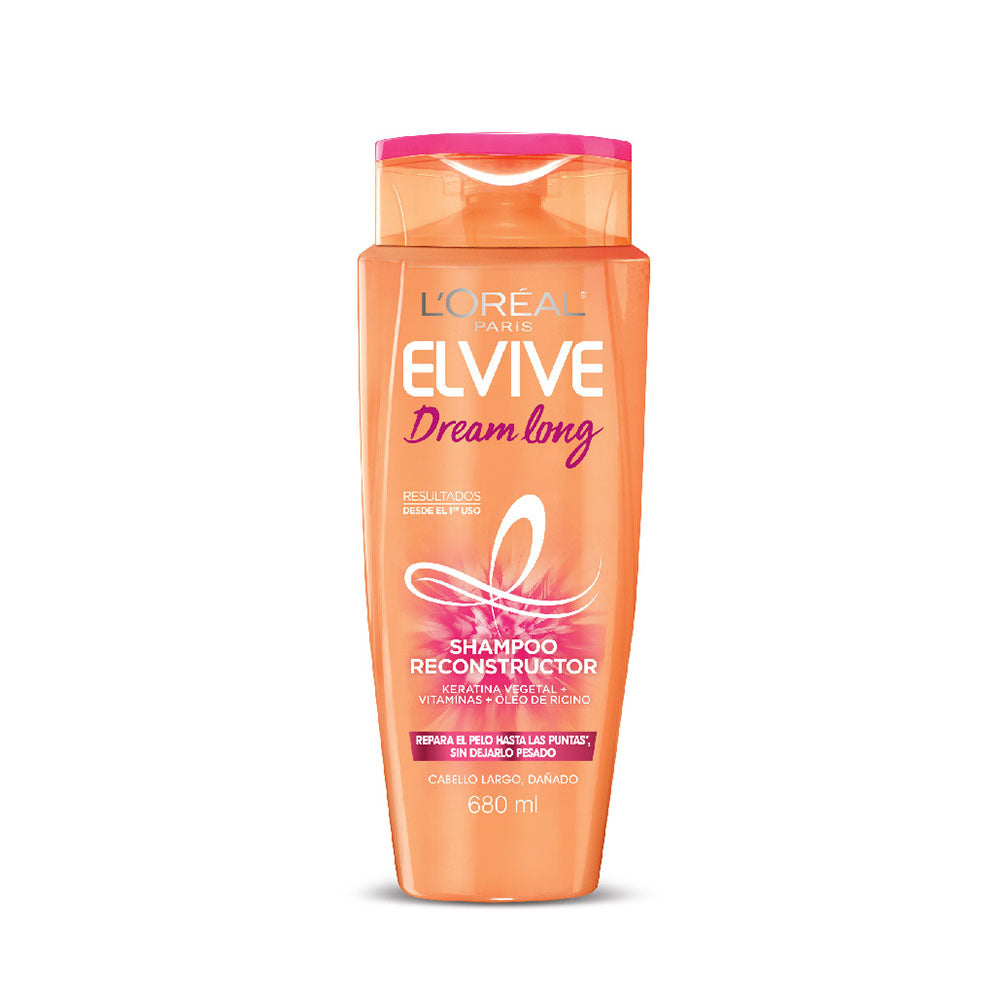 L'Oréal Paris Shampoo para Cabello Dañado, Dream Long Elvive, 680 ml