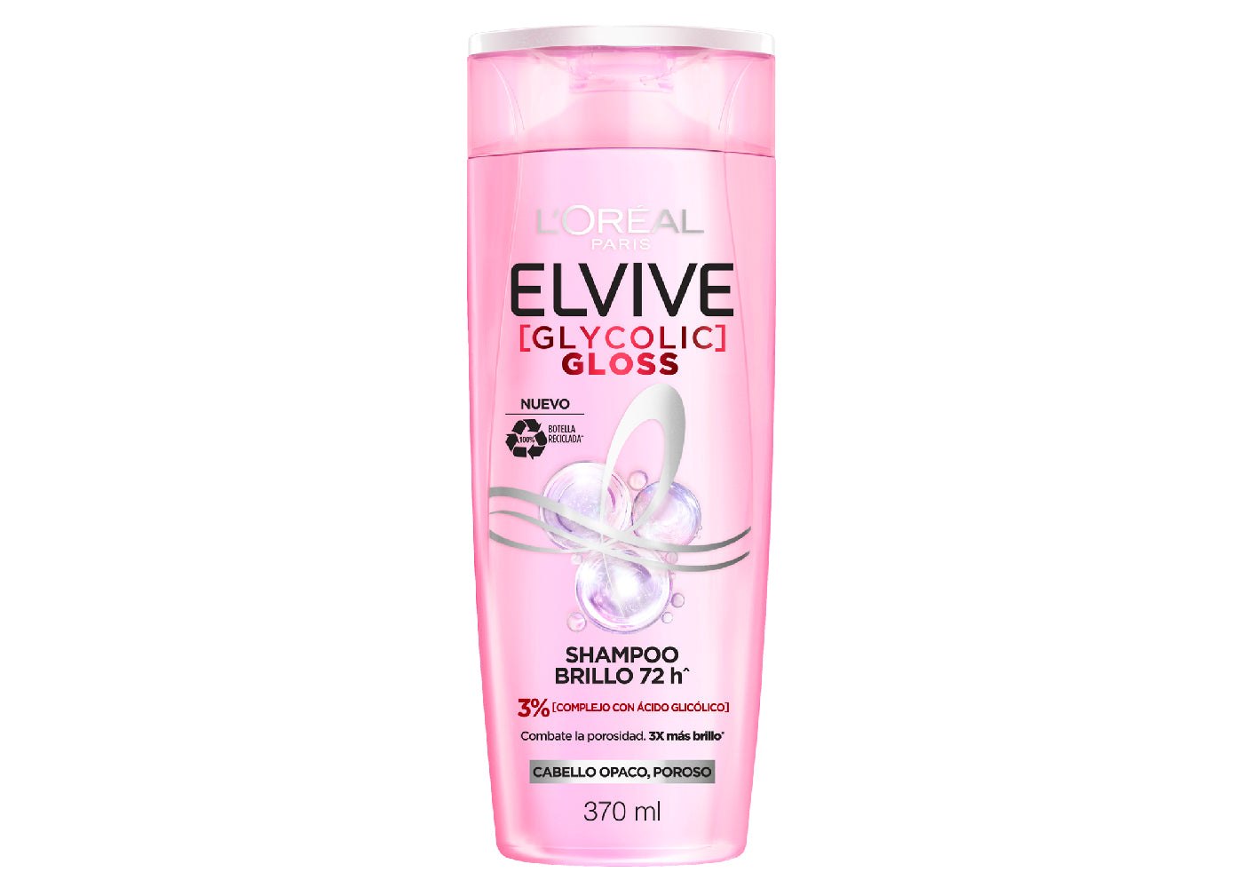 L'Oréal Paris Elvive Champú Glycolic Gloss, con ÃÂÂcido Glicólico, 370 Ml, 1 unidad
