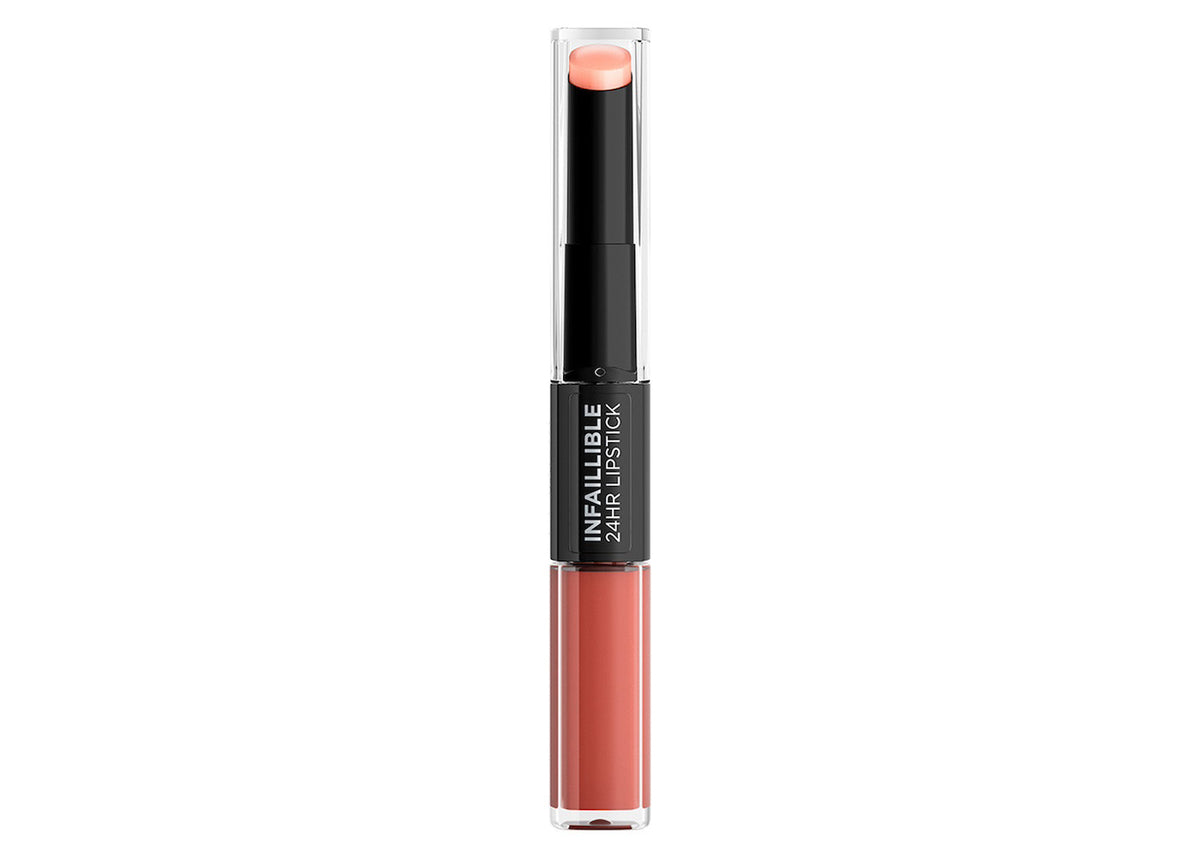 L'OrÃƒÂ©al Paris, Infallible 24hr Lipstick, labial de larga duraciÃƒÂ³n de dos pasos: lÃƒÂ­quido y balsamo, Tono 101 Everlasting Paris